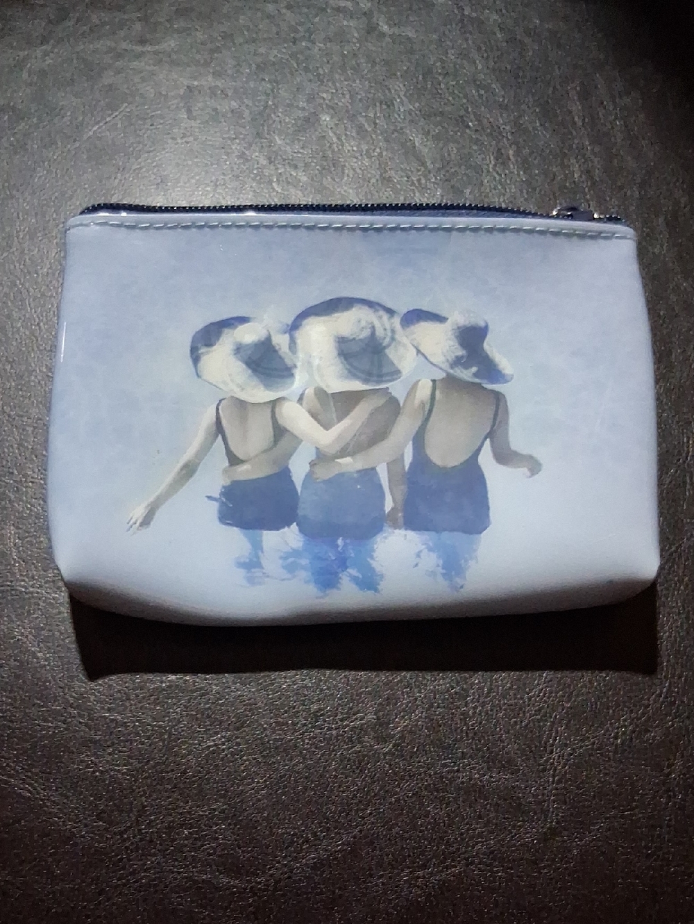 Catseye Blue Beach Print Cosmetic Pouch